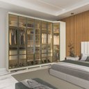 Ver imagem 7 de Guarda-Roupa Modulado com Vidro Reflecta 100% MDF 302,6x240cm Imperatriz Bege/Off White