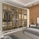 Ver imagem 1 de Guarda-Roupa Modulado com Vidro Reflecta 100% MDF 302,6x240cm Imperatriz Bege/Off White