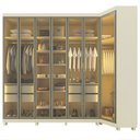 Ver imagem 2 de Guarda-Roupa Modulado com Vidro Reflecta 100% MDF 302,6x240cm Imperatriz Bege/Off White
