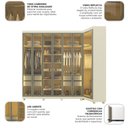 Ver imagem 6 de Guarda-Roupa Modulado com Vidro Reflecta 100% MDF 302,6x240cm Imperatriz Bege/Off White