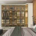 Ver mais imagens de Guarda-Roupa Modulado com Vidro Reflecta 100% MDF 302,6x240cm Imperatriz Bege/Off White