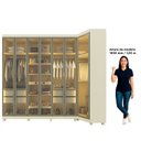 Ver imagem 5 de Guarda-Roupa Modulado com Vidro Reflecta 100% MDF 302,6x240cm Imperatriz Bege/Off White