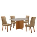 Ver imagem 2 de Mesa de Jantar Olímpia 120 cm Tampo MDF Vidro Canto Copo com 4 Cadeiras Aline