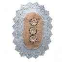 Ver imagem 1 de Tapete de Crochê Luxo Branco e Marrom Artesanal