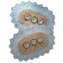 Ver imagem 2 de Tapete de Crochê Luxo Branco e Marrom Artesanal