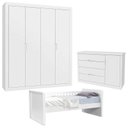 Ver imagem 1 de Quarto Infantil com Cama Tutto New 4 Portas Branco Acetinado - Matic