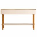 Ver imagem 5 de Aparador para Sala de Estar Orgânico Pés Madeira Maciça 136cm Fontana B01 Off White - Lyam Decor