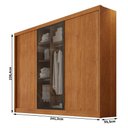 Ver imagem 2 de Guarda Roupa Casal Londres 3 Portas 1 com Vidro Reflecta 6 Gavetas Cinamomo - Novo Horizonte