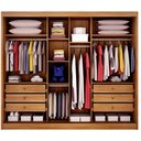 Ver imagem 3 de Guarda Roupa Casal Londres 3 Portas 1 com Vidro Reflecta 6 Gavetas Cinamomo - Novo Horizonte
