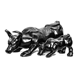 Escultura Estátua Decorativa Touro Wall Street Grande 82cm:preto Fosco - 3