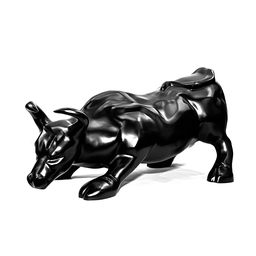 Escultura Estátua Decorativa Touro Wall Street Grande 82cm:preto Fosco - 1