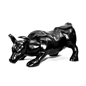 Escultura Estátua Decorativa Touro Wall Street Grande 82cm:preto Fosco