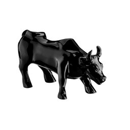 Escultura Estátua Decorativa Touro Wall Street Grande 82cm:preto Fosco - 2