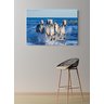 Quadro Decorativo em Tela Grande Cavalos Mar Praia para Sala - 2