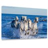 Quadro Decorativo em Tela Grande Cavalos Mar Praia para Sala - 1