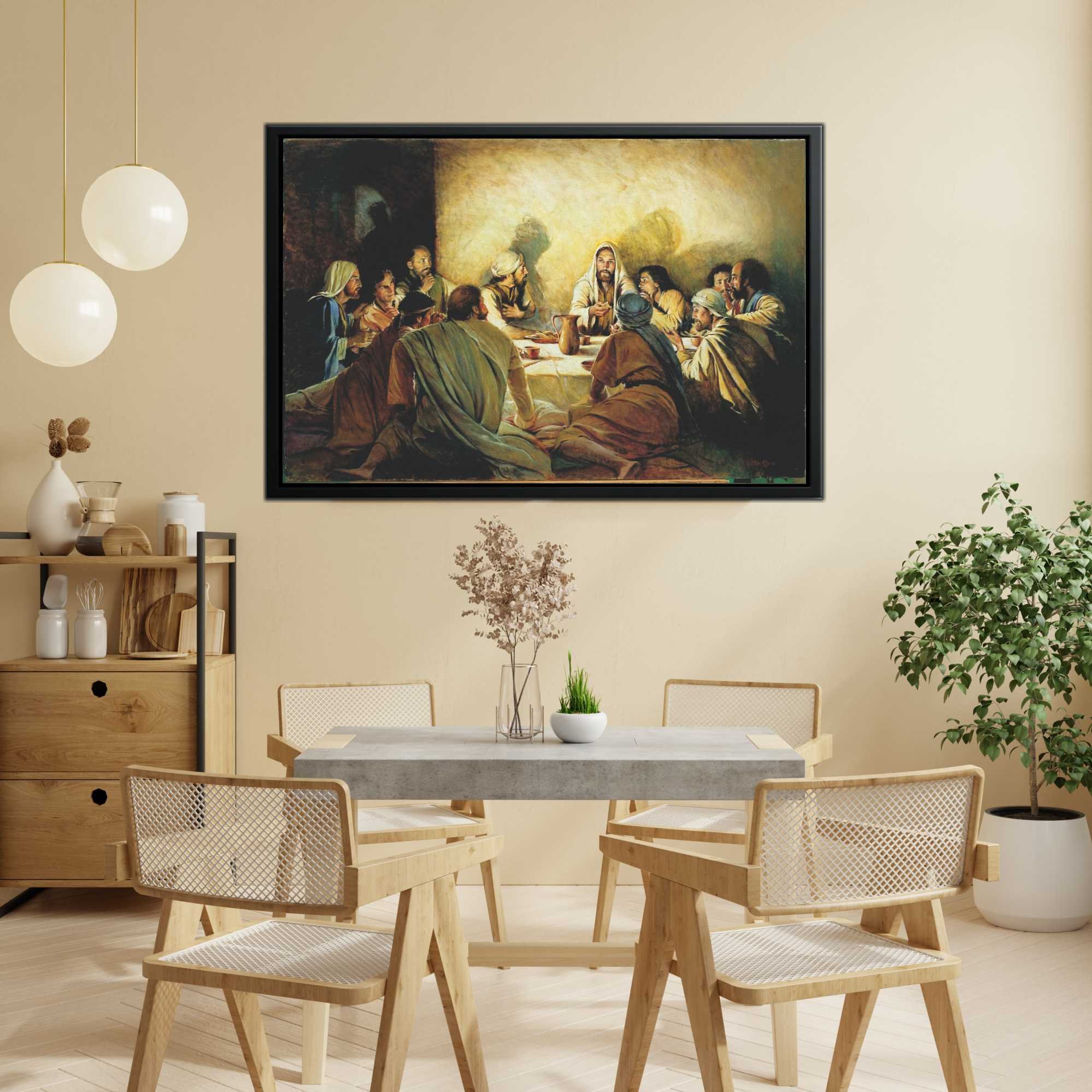 Quadro Decorativo  Santa Ceia Jeruzalem Canvas Filete  Gg - 2