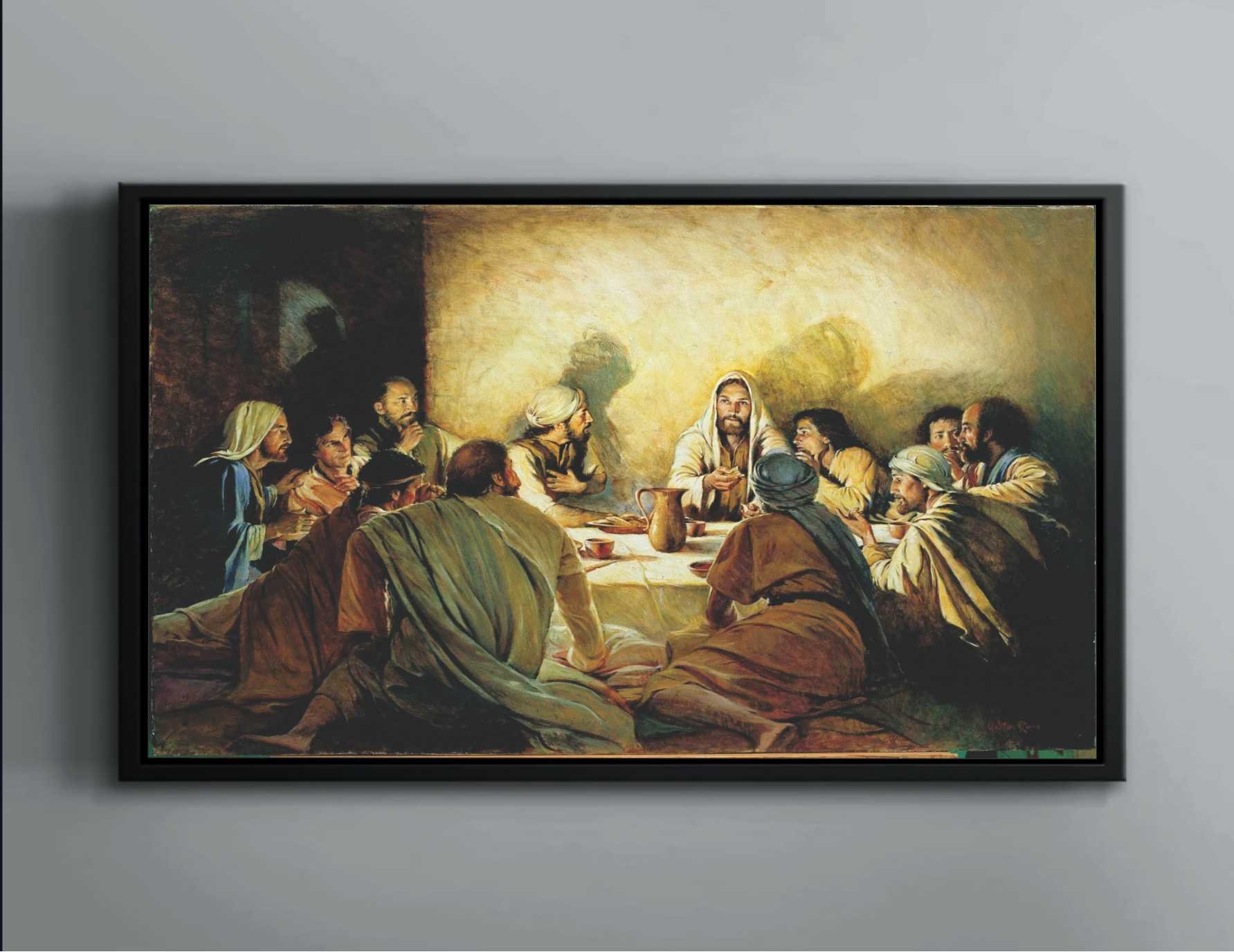 Quadro Decorativo  Santa Ceia Jeruzalem Canvas Filete  Gg - 1