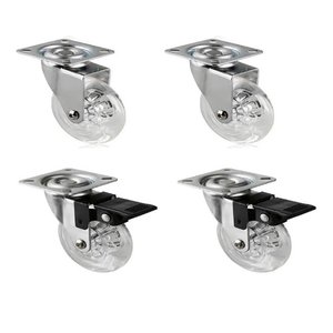 Kit de 4 Rodizio Silicone 75mm Gel 2 Freio Trava 2 Sem Freio