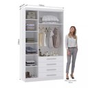 Ver imagem 2 de Guarda-roupa Modulado 132cm 3 Portas 4 Gavetas Alpes Luciane