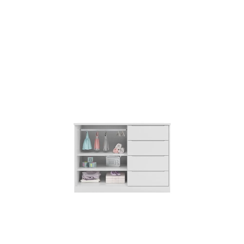 Quarto Completo Infantil Pérola Branco Phoenix Baby - 10