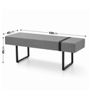 Ver imagem 5 de Recamier Banco Divã 100cm Industrial para Quarto Sala Luxo - Cinza