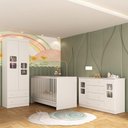 Ver imagem 2 de Quarto de Bebê Completo com Berço 3 em 1 para Colchão 130x60cm Brisa Multimóveis Mp4529 Branco