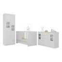 Ver imagem 1 de Quarto de Bebê Completo com Berço 3 em 1 para Colchão 130x60cm Brisa Multimóveis Mp4529 Branco