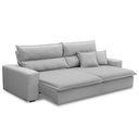 Ver imagem 5 de Sofá Retrátil Reclinável para Sala 3 Lugares 210cm Senzi F04 Linho Cinza - Lyam Decor