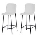 Ver imagem 1 de Kit 2 Banquetas Altas Celeste Rivatti 98cm (altura) em Tecido Off White e Base em Aço Pintada À P