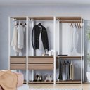 Ver imagem 1 de Guarda-Roupa Closet Modulado com 4 Gavetas 160cm Multimóveis Crpro-CLO006 Branco/Madeirado