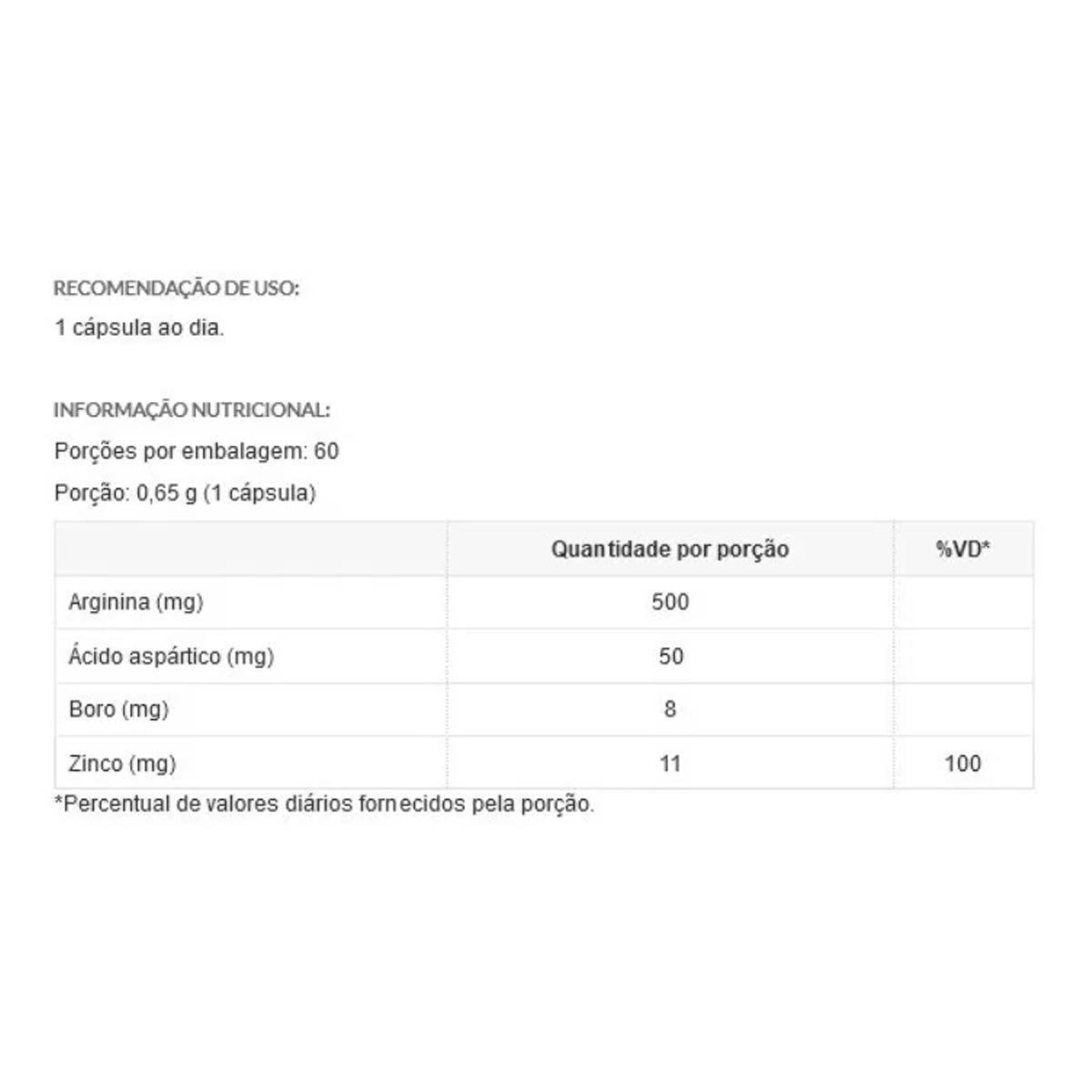 Arginina + Boro (60 Cápsulas) - Vitaminlife - 2