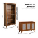 Ver imagem 5 de Kit Cristaleira Luiz Xv sem Porta e Aparador Deltan 3 Portas Madeira Maciça Marrom