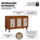 Ver imagem 3 de Kit Cristaleira Luiz Xv sem Porta e Aparador Deltan 3 Portas Madeira Maciça Marrom