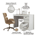 Ver imagem 3 de Mesa Escrivaninha Home Office Computador com Prateleira 1 Gaveta Iris - Branco