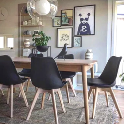 Cadeira Saarinen Preta - Base Wood - 5