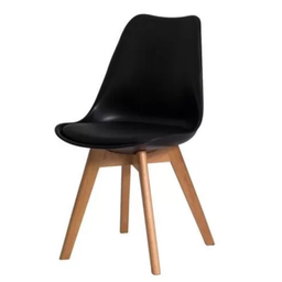 Cadeira Saarinen Polipropileno Preta Base Wood Sala de Jantar - 1