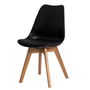 Ver imagem 1 de Cadeira Saarinen Polipropileno Preta Base Wood Sala de Jantar