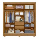 Ver imagem 3 de Guarda Roupa 3 Portas Deslizantes com Espelho Bahamas Freijó Cinza 988031 Moval