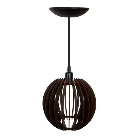 Pendente Luminária de Teto Cúpula Mdf Lua Suporte Plástico - Soquete E-27 – Abf Luminárias:lua