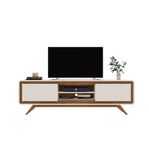 Rack para Tv Sala Channel com 2,20 de Largura e Portas Basculantes - Off White