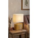 Ver imagem 5 de Abajur de Mesa em Madeira Sky Cupula em Algodão Cru