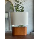 Ver imagem 2 de Abajur de Mesa em Madeira Sky Cupula em Algodão Cru