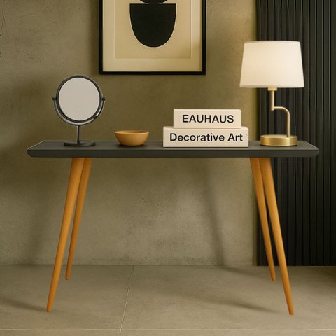 Aparador Retrô Minimalista Classic com Pés Palito de Madeira:preto