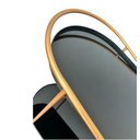 Ver imagem 3 de Carrinho Adega Bar Bandeja Preta Armação Dourada