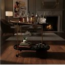 Ver imagem 2 de Carrinho Adega Bar Bandeja Preta Armação Dourada