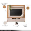 Ver imagem 3 de Home Decorativo Max Mdp/mdf com Portas Tv até 70 Polegadas Tauari/off White G77 - Gran Belo