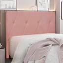 Ver imagem 5 de Cabeceira Decorativa Casal 1,40M Yves Veludo Rosa - Gran Belo