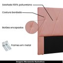 Ver imagem 3 de Cabeceira Decorativa Casal 1,40M Yves Veludo Rosa - Gran Belo