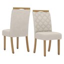 Ver imagem 7 de Mesa de Jantar Dora 90cm Canto Reto sem Vidro Ambiente Nature Off White com 4 Cadeiras Bella Linho