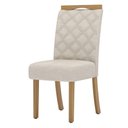 Ver imagem 5 de Mesa de Jantar Dora 90cm Canto Reto sem Vidro Ambiente Nature Off White com 4 Cadeiras Bella Linho